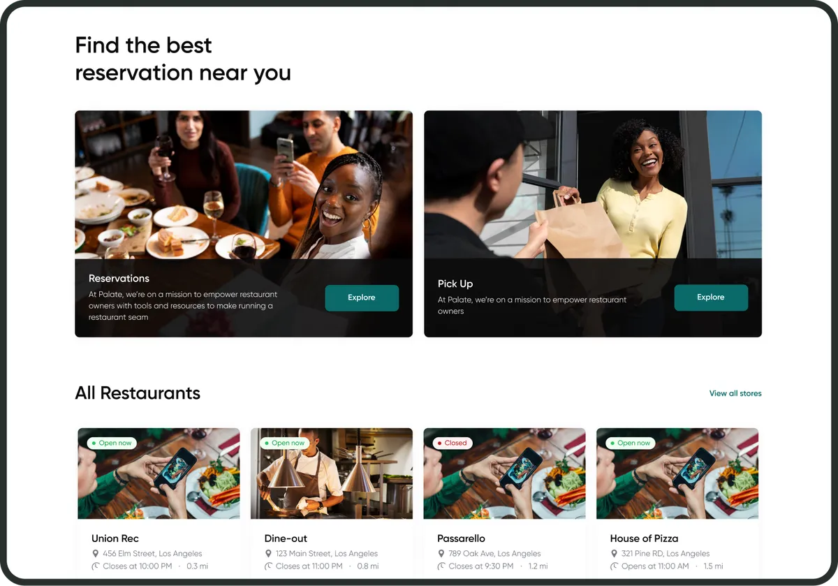 Palate Customer app